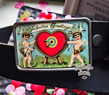 Load image into Gallery viewer, Victorian Cupid Archery Valentine Belt Buckle
