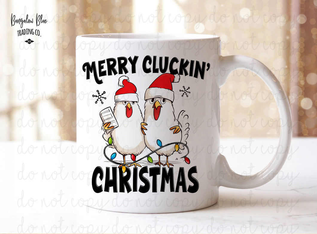 Merry Cluckin Christmas Funny Chicken Coffee Mug
