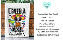 Load image into Gallery viewer, I Need a HUGe Margarita Funny Llama Tea Towel
