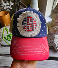 Load image into Gallery viewer, Monogram Patriotic Trucker Hat
