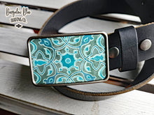 Load image into Gallery viewer, Teal Vintage Scroll Belt Buckle
