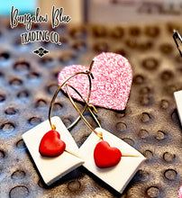 Load image into Gallery viewer, Valentine Love Letter Hoop Earrings
