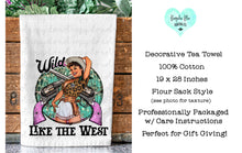 Load image into Gallery viewer, Wild Like The West Retro Cowgirl Tea Towel
