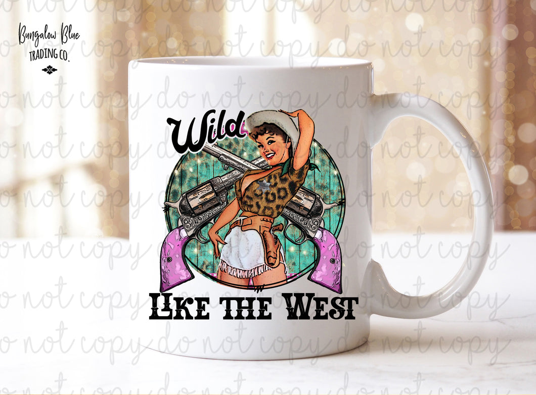 Wild Like The West Retro Cowgirl Coffee Mug