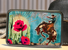 Load image into Gallery viewer, Cactus Rose Cowboy Western Belt Buckle
