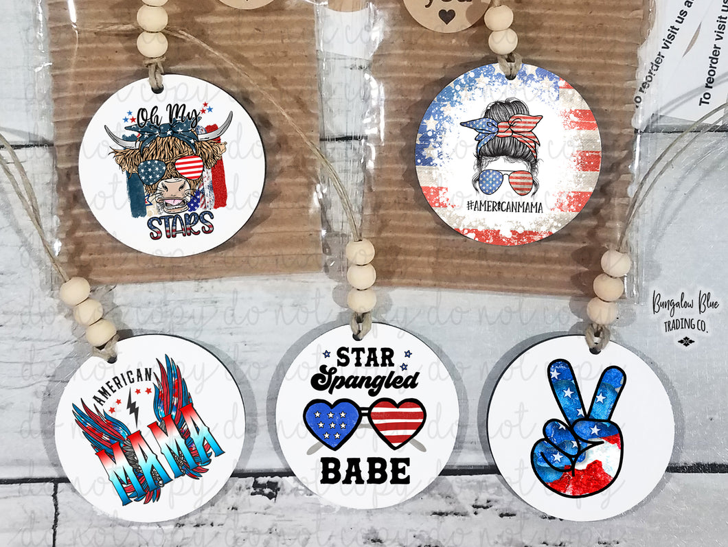 4th of July Car Charms & Keychains