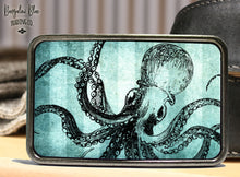 Load image into Gallery viewer, Blue Octopus Belt Buckle
