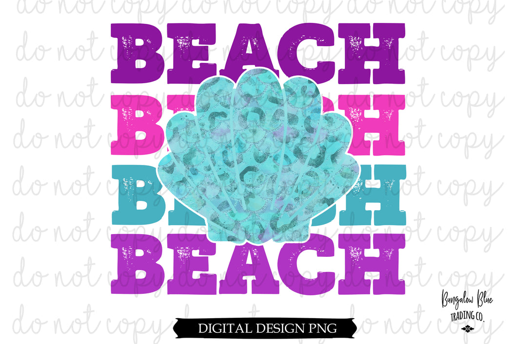 Colorful Beach Leopard Shell Digital Design Download
