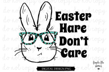 Load image into Gallery viewer, Easter Hare Don&#39;t Care Bunny w/ Turquoise Glasses Digital Download
