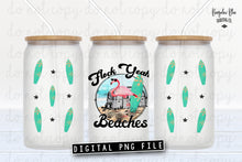 Load image into Gallery viewer, Flock Yeah Beaches Flamingo Sunglasses Glass Can Tumbler Wrap Digital Download
