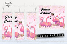 Load image into Gallery viewer, Flocking Fabulous Flamingo 20 oz Skinny Tumbler Seamless Design Wrap Digital Download
