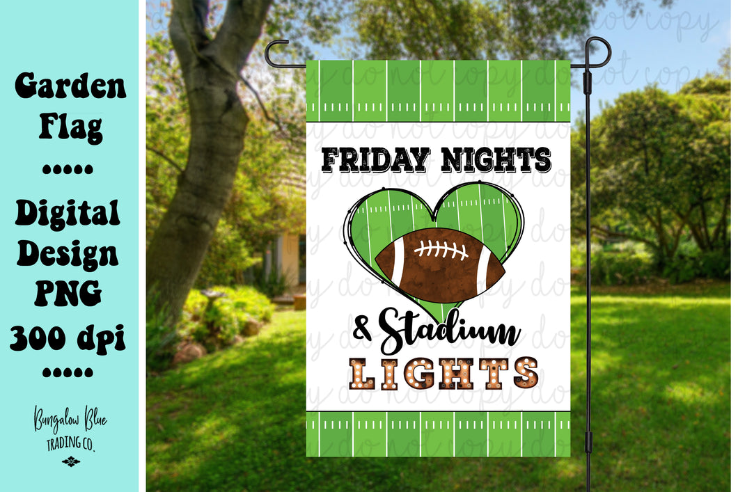 Friday Nights Stadium Lights Football Garden Yard Flag Digital Download