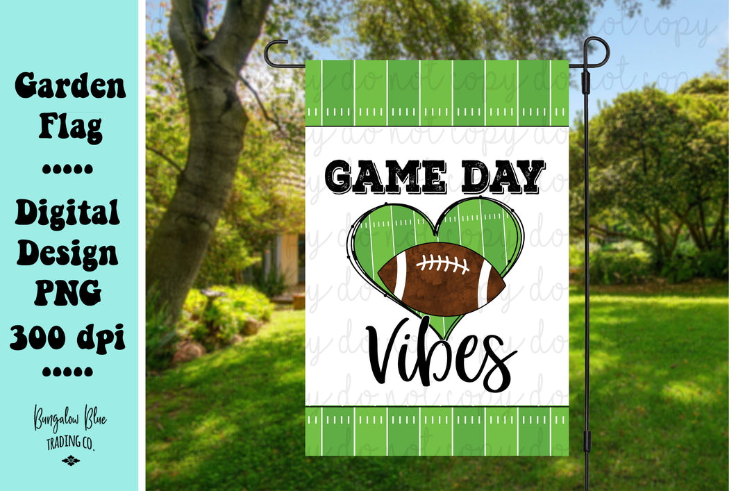 Game Day Vibes Football Garden Yard Flag Digital Download