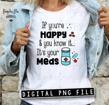 Load image into Gallery viewer, If You&#39;re Happy and You Know It... It&#39;s Your Meds Glass Can Tumbler Wrap Digital Download
