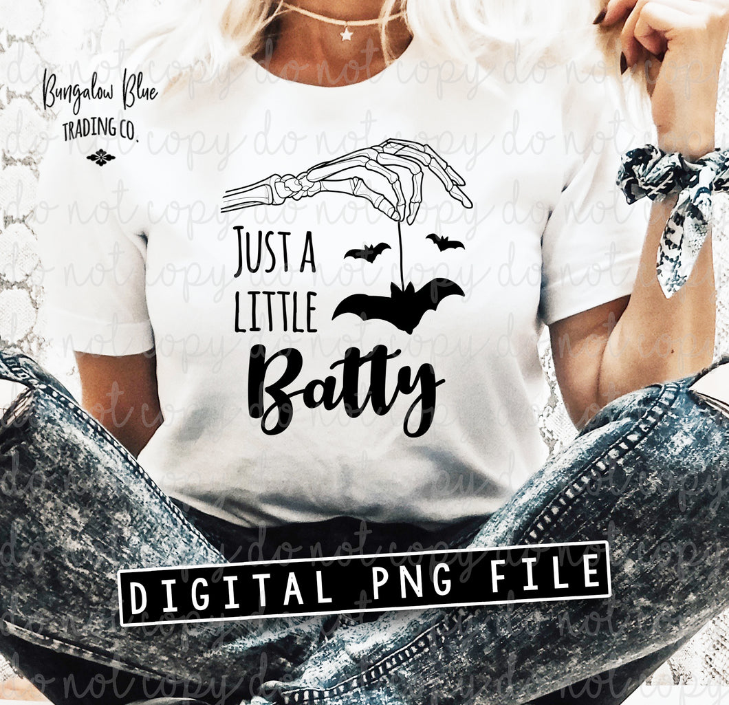 Just A Little Batty Single Color Digital Download