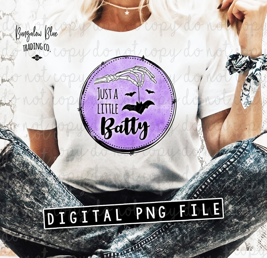 Just A Little Batty Circle Design Digital Download