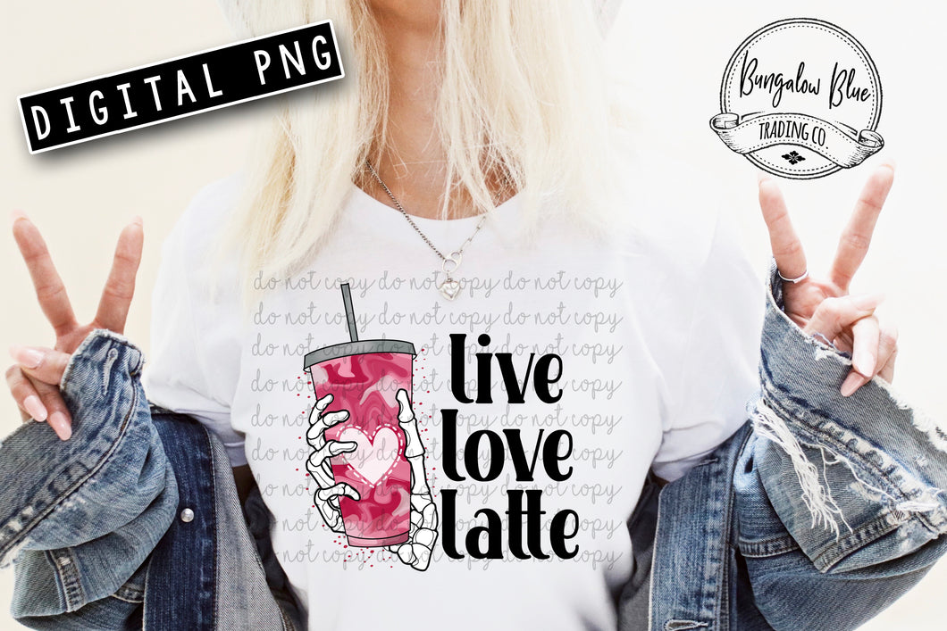 Live Love Latte Skellie Digital Download