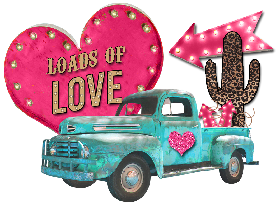 Loads of Love Pink Valentine Truck Digital Download