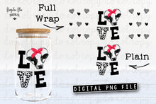 Load image into Gallery viewer, Love Cow Glass Can Tumbler Wrap Digital Download
