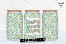 Load image into Gallery viewer, Mama Retro Daisy Glass Can Tumbler Wrap Digital Download
