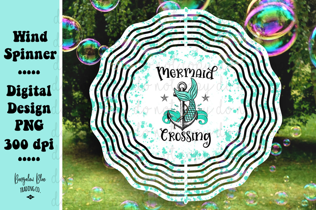 Mermaid Crossing Wind Spinner Digital Download