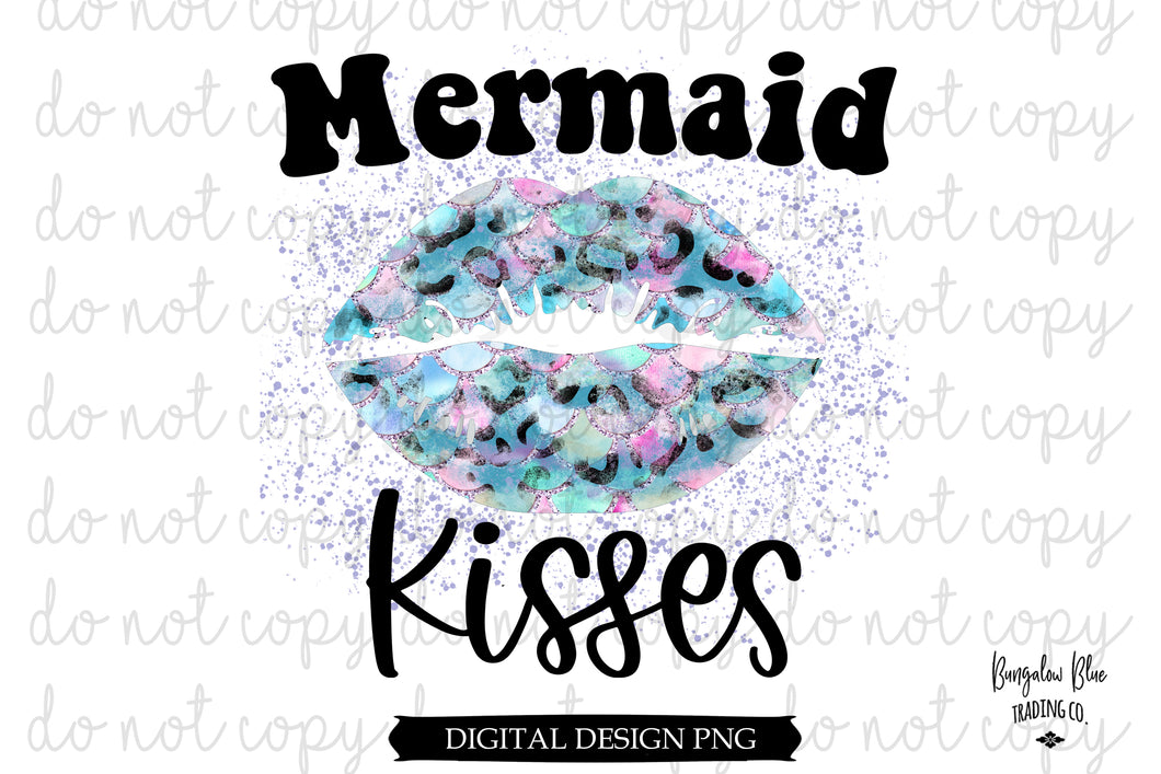 Mermaid Kisses Leopard Lips Digital Design Download