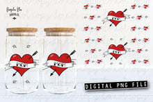 Load image into Gallery viewer, Mom Tattoo Heart Glass Can Tumbler Wrap Digital Download
