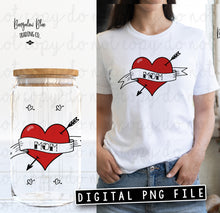 Load image into Gallery viewer, Mom Tattoo Heart Glass Can Tumbler Wrap Digital Download
