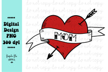 Load image into Gallery viewer, Retro Mom Tattoo Heart Distressed Version- Digital Download

