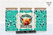 Load image into Gallery viewer, Not Today Heifer Highland Cow Glass Can Tumbler Wrap Digital Download
