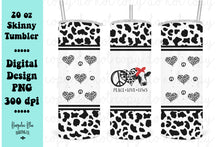 Load image into Gallery viewer, Peace Love Cows  20 oz Skinny Tumbler Wrap Digital Download
