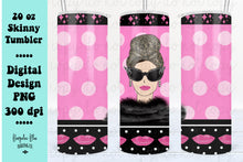 Load image into Gallery viewer, Retro Glamour Girl 20 oz Skinny Tumbler Digital Download
