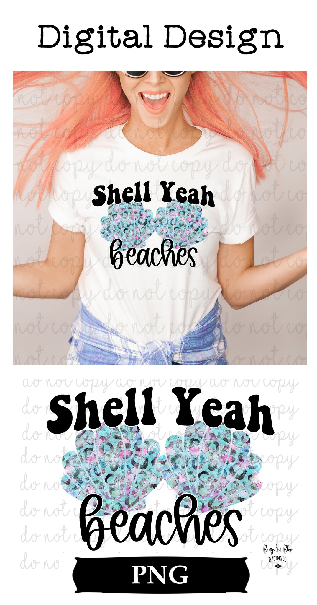 Shell Yeah Beaches Digital Design Download – Bungalow Blue Trading Co