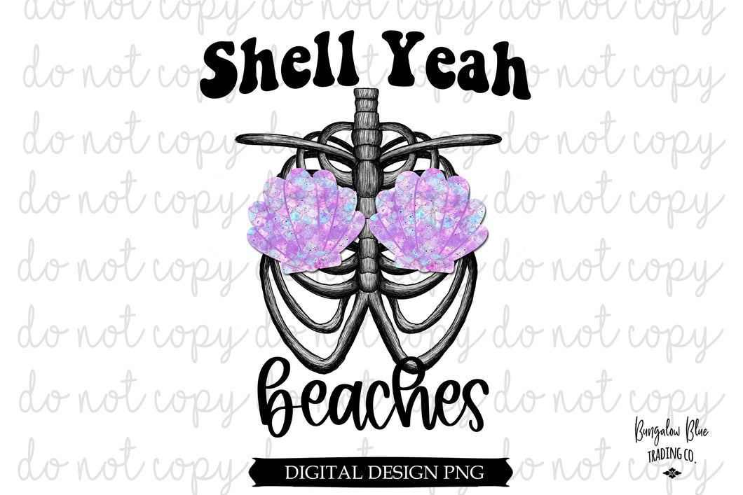 Shell Yeah Beaches Skellie Ribcage Digital Design Download