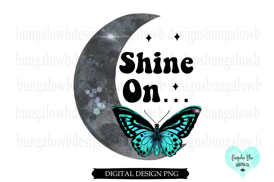 Shine On Boho Butterfly Moon Digital Download