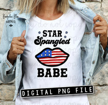 Load image into Gallery viewer, Star Spangled Babe 4th of July Patriotic Lips Digital Download
