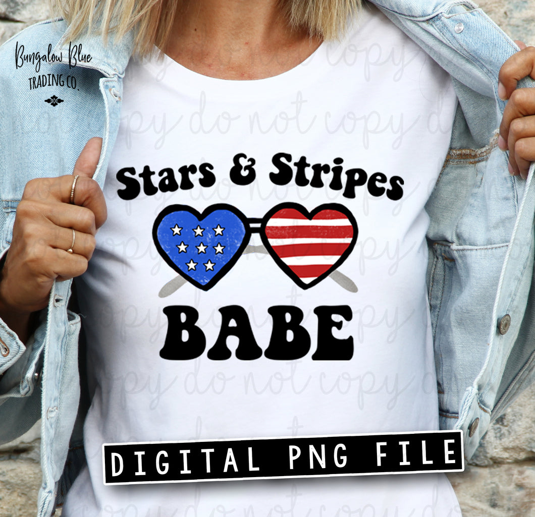 Stars and Stripes Babe 4th of July Digital Download