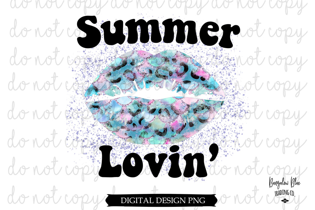 Summer Lovin' Leopard Lips Digital Design Download