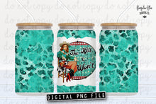 Load image into Gallery viewer, The Hell I Won&#39;t Retro Cowgirl Glass Can Tumbler Wrap Digital Download
