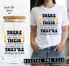 Load image into Gallery viewer, There Their They&#39;re Grammar Glass Can Tumbler Wrap Digital Download
