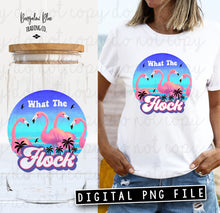 Load image into Gallery viewer, What the Flock Funny Flamingo Glass Can Tumbler Wrap Digital Download

