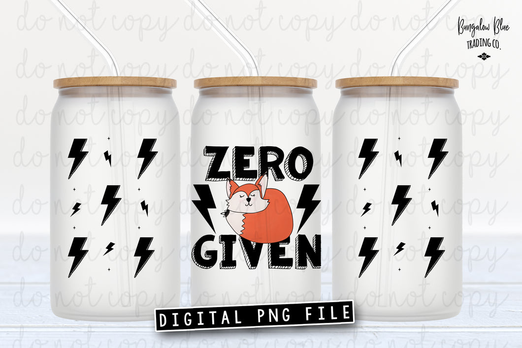 Zero Fox Given Can Tumbler Wrap Digital Download