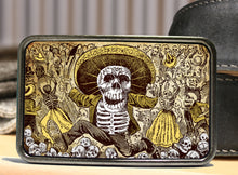 Load image into Gallery viewer, Day of Dead Skeleton Belt Buckle
