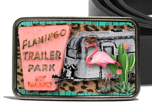 Load image into Gallery viewer, Flamingo Trailer Park Belt Buckle
