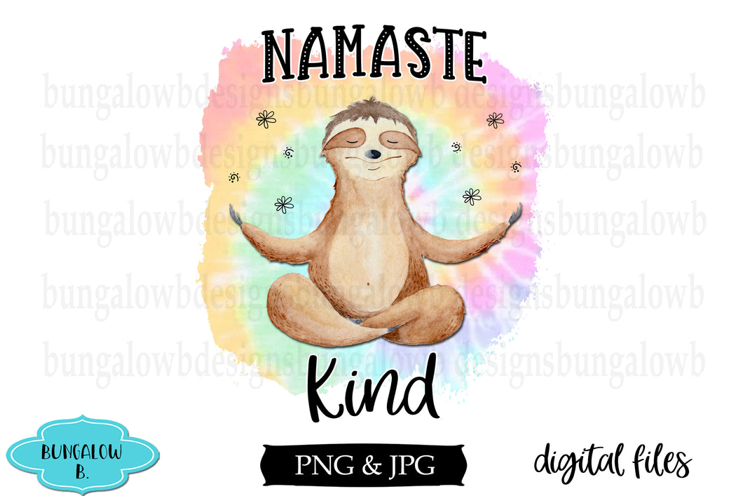 Namastay Kind Zen Sloth Digital Download